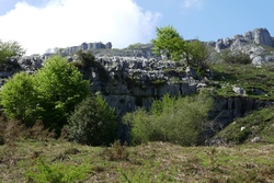 Rugged limestone up-valley from Asn waterfall