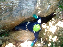 Mike exiting Cueva Llonín